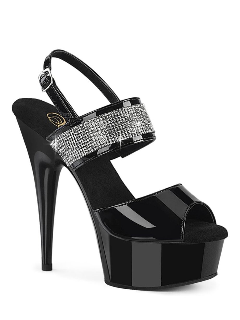 Pleaser Delight 639 Black Patent Platform Heels